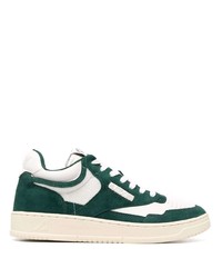 Baskets basses en cuir blanc et vert AUTRY