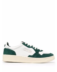 Baskets basses en cuir blanc et vert AUTRY