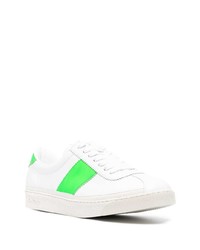 Baskets basses en cuir blanc et vert Tom Ford