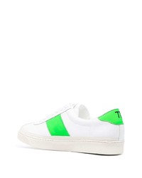 Baskets basses en cuir blanc et vert Tom Ford