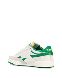 Baskets basses en cuir blanc et vert Reebok