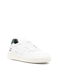 Baskets basses en cuir blanc et vert D.A.T.E