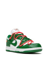 Baskets basses en cuir blanc et vert Nike X Off-White