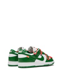 Baskets basses en cuir blanc et vert Nike X Off-White