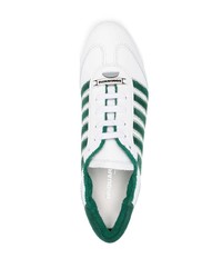 Baskets basses en cuir blanc et vert DSQUARED2