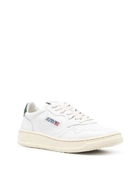 Baskets basses en cuir blanc et vert AUTRY