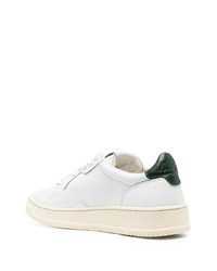 Baskets basses en cuir blanc et vert AUTRY