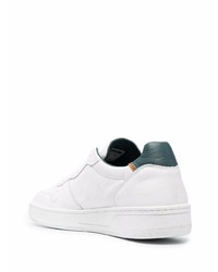 Baskets basses en cuir blanc et vert D.A.T.E