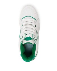 Baskets basses en cuir blanc et vert Just Don