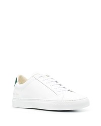 Baskets basses en cuir blanc et vert Common Projects