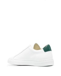 Baskets basses en cuir blanc et vert Common Projects