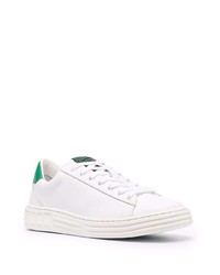 Baskets basses en cuir blanc et vert MSGM