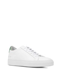 Baskets basses en cuir blanc et vert Common Projects