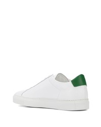 Baskets basses en cuir blanc et vert Common Projects