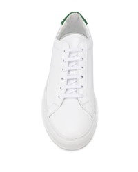 Baskets basses en cuir blanc et vert Common Projects