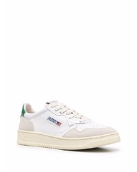 Baskets basses en cuir blanc et vert AUTRY