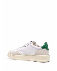 Baskets basses en cuir blanc et vert AUTRY