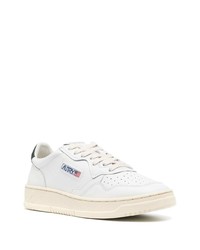 Baskets basses en cuir blanc et vert AUTRY