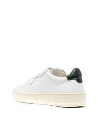 Baskets basses en cuir blanc et vert AUTRY