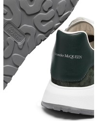 Baskets basses en cuir blanc et vert Alexander McQueen