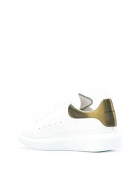 Baskets basses en cuir blanc et vert Alexander McQueen