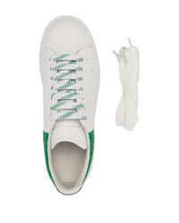 Baskets basses en cuir blanc et vert Alexander McQueen