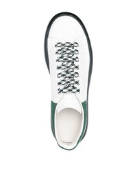 Baskets basses en cuir blanc et vert Alexander McQueen