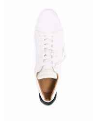 Baskets basses en cuir blanc et vert Buscemi