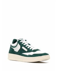 Baskets basses en cuir blanc et vert AUTRY