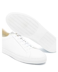 Baskets basses en cuir blanc et vert Common Projects