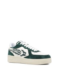 Baskets basses en cuir blanc et vert Enterprise Japan