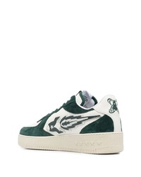 Baskets basses en cuir blanc et vert Enterprise Japan