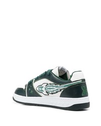 Baskets basses en cuir blanc et vert Enterprise Japan