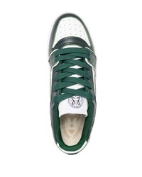 Baskets basses en cuir blanc et vert Enterprise Japan