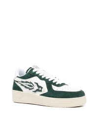 Baskets basses en cuir blanc et vert Enterprise Japan