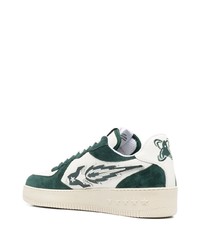 Baskets basses en cuir blanc et vert Enterprise Japan