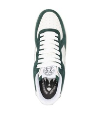 Baskets basses en cuir blanc et vert Enterprise Japan