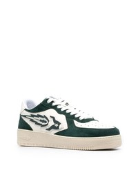 Baskets basses en cuir blanc et vert Enterprise Japan