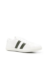 Baskets basses en cuir blanc et vert Moncler