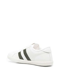 Baskets basses en cuir blanc et vert Moncler