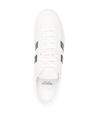 Baskets basses en cuir blanc et vert Moncler