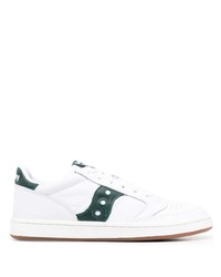 Baskets basses en cuir blanc et vert Saucony