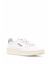 Baskets basses en cuir blanc et vert AUTRY