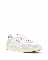 Baskets basses en cuir blanc et vert AUTRY