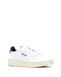 Baskets basses en cuir blanc et vert AUTRY