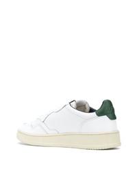 Baskets basses en cuir blanc et vert AUTRY