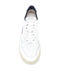 Baskets basses en cuir blanc et vert AUTRY