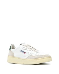 Baskets basses en cuir blanc et vert AUTRY