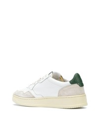 Baskets basses en cuir blanc et vert AUTRY