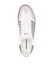 Baskets basses en cuir blanc et vert DSQUARED2